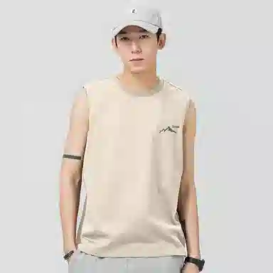 棉致 阳光山脉纯色纯棉简约柔软细腻透气亲肤舒适百搭篮球运动休闲背心 男女同款