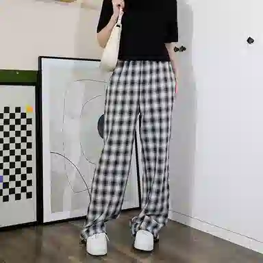 棉致 简约宽松松紧裤脚抽绳设计休闲裤 女款