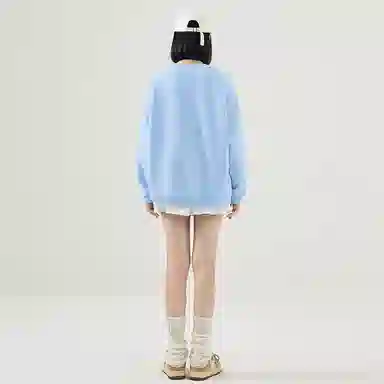 棉致 皇冠小狗狗简约柔软百搭通勤舒适弹力学院风多巴胺宽松落肩圆领长袖卫衣 女款