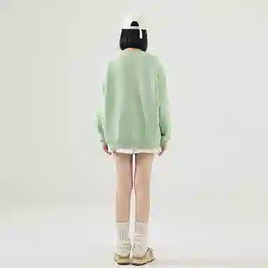 棉致 皇冠小狗狗简约柔软百搭通勤舒适弹力学院风多巴胺宽松落肩圆领长袖卫衣 女款