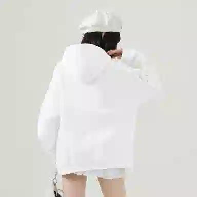 棉致 彩色线条小女孩潮流百搭简约时尚学院风柔软舒适松紧抽绳连帽长袖卫衣 女款