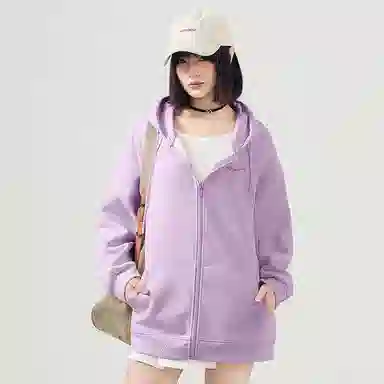 棉致 字母简约纯色牛奶丝复合抗皱无性别主义宽松落肩休闲卫衣 男女同款