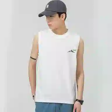 棉致 阳光山脉纯色纯棉简约柔软细腻透气亲肤舒适百搭篮球运动休闲背心 男女同款