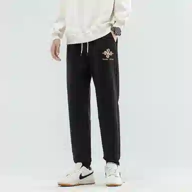 棉致 蛇年福滕简约纯色加厚羊羔绒柔软舒适宽松束脚休闲裤 男女同款