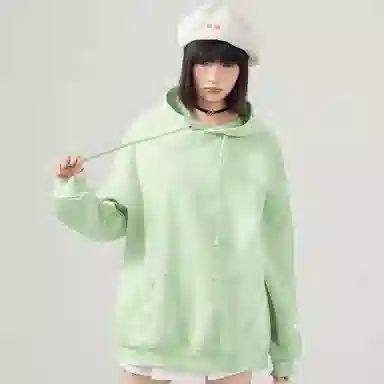 棉致 纯色简约设计感多巴胺学院风百搭休闲通勤落肩宽松柔软舒适套头连帽长袖卫衣 女款