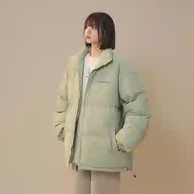 棉致 简约纯色基础宽松棉服 男女同款