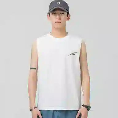 棉致 阳光山脉纯色纯棉简约柔软细腻透气亲肤舒适百搭篮球运动休闲背心 男女同款