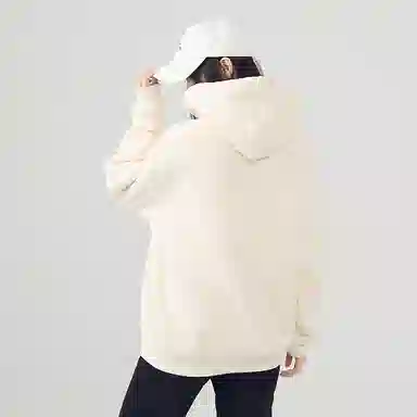 棉致 纯色显白加绒加厚款连帽宽松小众套头舒适简约长袖卫衣 女款