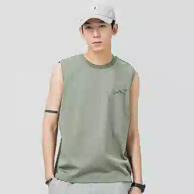 棉致 阳光山脉纯色纯棉简约柔软细腻透气亲肤舒适百搭篮球运动休闲背心 男女同款