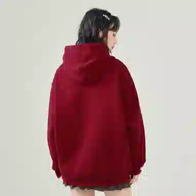 棉致 彩色线条小女孩潮流百搭简约时尚学院风柔软舒适松紧抽绳连帽长袖卫衣 女款