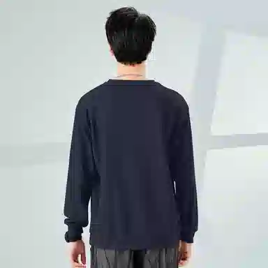 棉致 领结小猫简约纯色复古休闲柔软抗皱舒适基础百搭美式街头宽松落肩套头圆领卫衣 男女同款