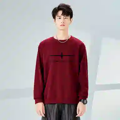 棉致 星光十字简约纯色复古休闲柔软抗皱舒适基础百搭美式街头宽松落肩套头圆领卫衣 男女同款