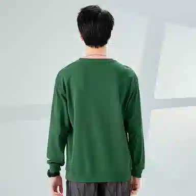 棉致 领结小猫简约纯色复古休闲柔软抗皱舒适基础百搭美式街头宽松落肩套头圆领卫衣 男女同款