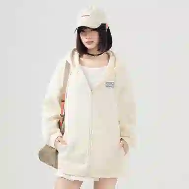 棉致 创意字母图案简约纯色牛奶丝复合抗皱无性别主义宽松落肩休闲卫衣 男女同款