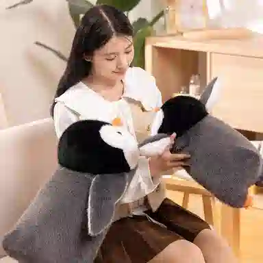皮皮豆 趴趴企鹅崽崽 可爱软萌 柔软安抚枕 玩偶 毛绒公仔