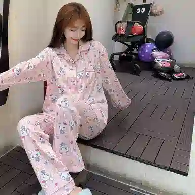 米囹 长袖长裤家居服睡衣套装 女款