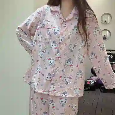 米囹 长袖长裤家居服睡衣套装 女款