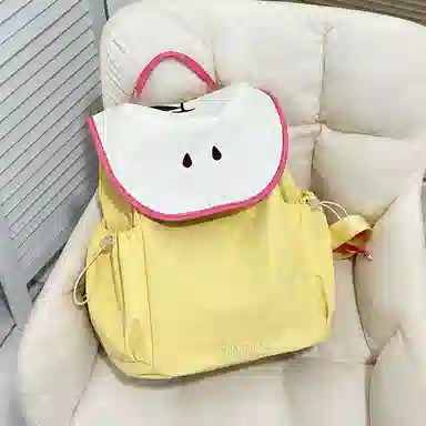 卡卡树 可爱苹果草莓水果轻便小清新 尼龙布 书包背包双肩包 大号 女款 粉色/蓝色/黄色