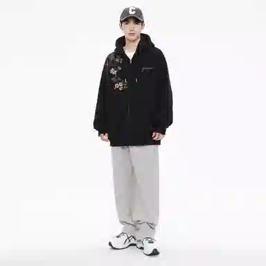 Yiershuang Vintage Floral Logo Hoodie