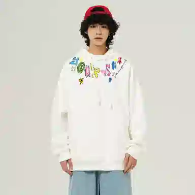 Yiershuang Retro Graffiti Hoodie