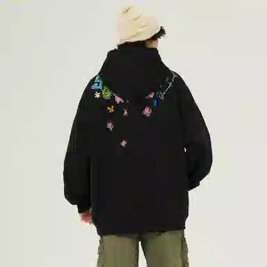 Yiershuang Retro Graffiti Hoodie