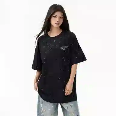 Yiershuang Streetwear Shadow Print T-Shirt