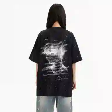 Yiershuang Streetwear Shadow Print T-Shirt