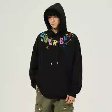 Yiershuang Retro Graffiti Hoodie