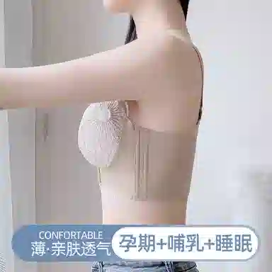 莫代尔 无痕透气亲肤哺乳内衣大胸显小薄款收副乳防下垂聚拢产后喂奶专用大码孕妇文胸 女款