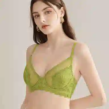 莫代尔 美背蕾丝透气无痕软支撑内衣收副乳大胸显小聚拢薄款软支撑防下垂性胸罩文胸 女款