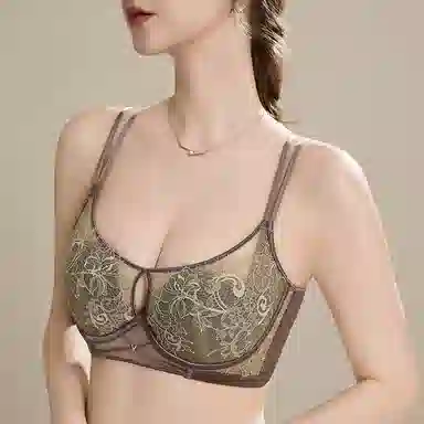 莫代尔 轻薄蕾丝芒果杯调整型收副乳聚拢矫正上托防下垂外扩大胸显小文胸 女款 组合装