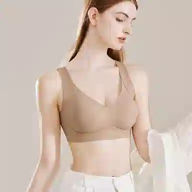 莫代尔 聚拢无痕提拉承托舒适裸感支撑立体无钢圈柔软吸湿透气文胸 女 组合装