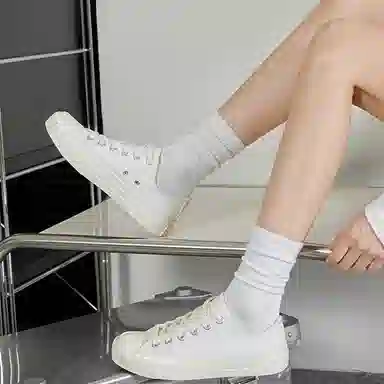 莫代尔 纯色简约透气耐穿袜高弹力堆堆袜减龄无痕透气舒适裸感亲肤柔软吸湿排汗中筒袜 女款 组合装