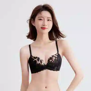 莫代尔 无痕小胸聚拢内衣上托防下垂收副乳胸罩裸感隐形无钢圈简约舒适透气细肩文胸 女款