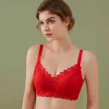 莫代尔 聚拢无钢圈蕾丝上托防下垂收副乳文胸 女款