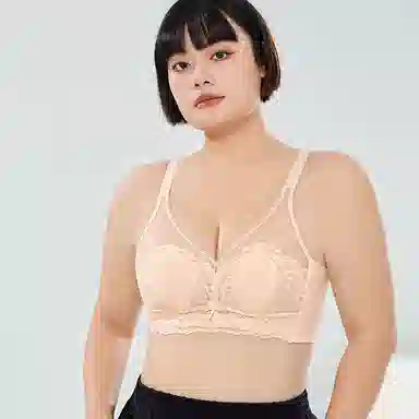 莫代尔 聚拢收副乳防下垂薄款透气蕾丝文胸 女款