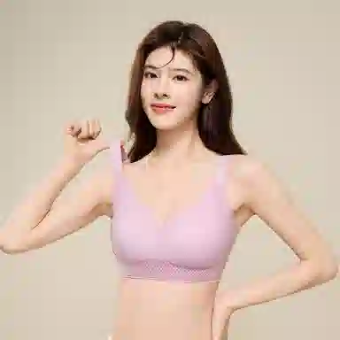 莫代尔 轻盈聚拢舒适承托调整型透气背心侧收副乳防下垂无痕内衣时尚百搭柔软聚拢文胸 女款