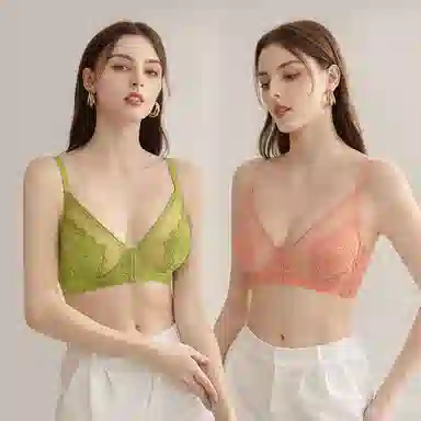 莫代尔 美背蕾丝透气无痕软支撑内衣收副乳大胸显小聚拢薄款软支撑防下垂性胸罩文胸 女款