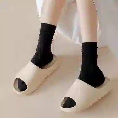 莫代尔 纯色简约透气耐穿袜高弹力堆堆袜减龄无痕透气舒适裸感亲肤柔软吸湿排汗中筒袜 女款 组合装