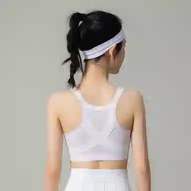 莫代尔 简约纯色少女青春期运动背心舒适透气无痕防下垂内衣日常百搭美背薄款文胸 女款