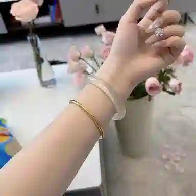 月岚 一步一响 贵妃新中式国风古风旗袍汉服气质年轻叮当镯 玉石 猫眼石 手镯 女款