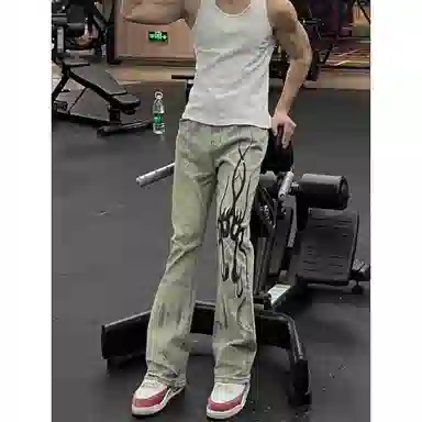 PANDA ADEVIL Vintage Denim Pants Blue