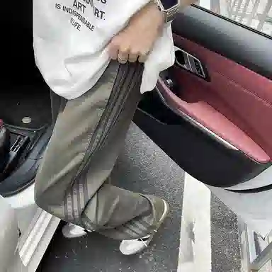 沐诚阳译 美式复古运动风宽松直筒多功能长裤子牛仔裤 男女同款