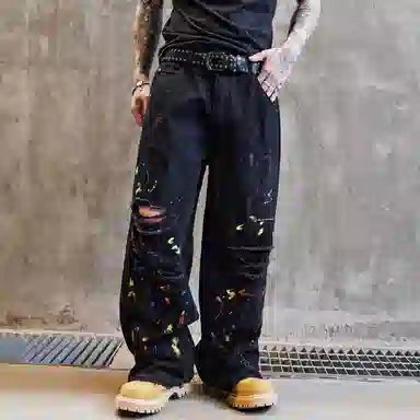 PANDA ADEVIL Ink Wash Denim Pants