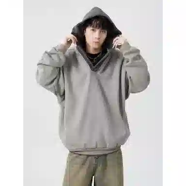 北极绒 纯色套头宽松休闲卫衣 男款