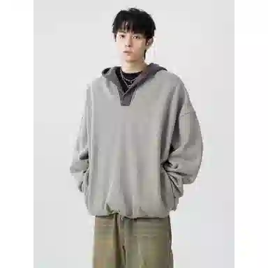 北极绒 纯色套头宽松休闲卫衣 男款