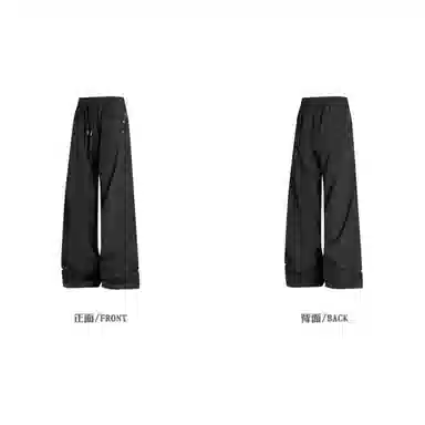 北极绒 美式复古宽松运动阔腿垂感休闲裤 男款