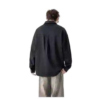 北极绒 纯色简约时尚百搭复古宽松衬衫 男款