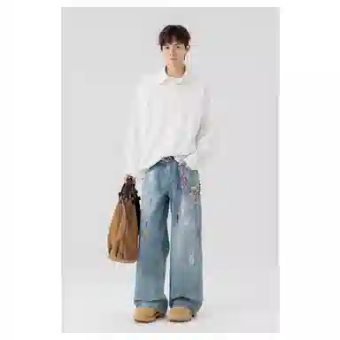 北极绒 纯色简约时尚百搭复古宽松衬衫 男款