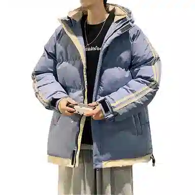 北极绒 白鸭绒连帽羽绒潮牌百搭保暖加厚大码面包服棉服 男款